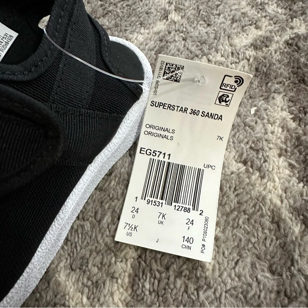 NWT Adidas Originals Superstar 360 Easy On Sandals Black